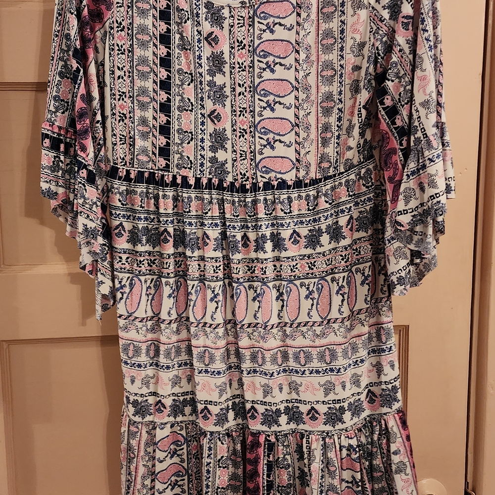 Bohemian Dress in Pink and Blue
